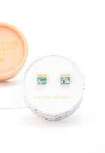 Load image into Gallery viewer, Lorena Square Turquoise Stud Earrings
