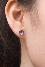 Load image into Gallery viewer, Lora Lavender &amp; Silver Stud Earrings