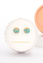 Load image into Gallery viewer, Oasis Turquoise and Gold Studs
