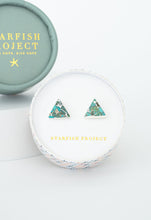 Load image into Gallery viewer, Ellie Triangle Turquoise Studs in Sterling Silver