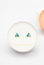Load image into Gallery viewer, Ellie Triangle Turquoise Studs