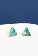 Load image into Gallery viewer, Ellie Triangle Turquoise Studs