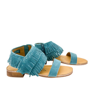 Load image into Gallery viewer, Fringe Star Sandal in Teal
