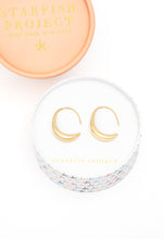 Load image into Gallery viewer, Crescent Moon Thread Drop Earrings in Gold