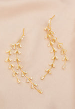Load image into Gallery viewer, Graceful Willow Zircon and Gold Dangle Earrings