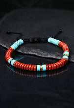 Load image into Gallery viewer, Aang Turquoise &amp; Red Jasper Rope Beaded Bracelet
