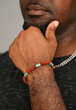 Load image into Gallery viewer, Aang Turquoise &amp; Red Jasper Rope Beaded Bracelet