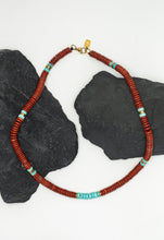 Load image into Gallery viewer, Nomadic Turquoise &amp; Red Jasper Rope Beaded Necklace