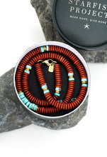 Load image into Gallery viewer, Nomadic Turquoise &amp; Red Jasper Rope Beaded Necklace