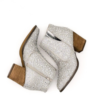 Load image into Gallery viewer, Shine Star Rhinestone Bootie in Silver