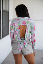 Load image into Gallery viewer, Thinking On It Open Back Floral Top