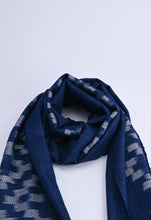 Load image into Gallery viewer, Reflections of Indigo Tassel Scarf