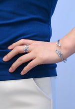 Load image into Gallery viewer, Hope Grows Cuff in Silver &amp; Blue