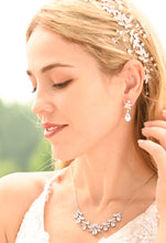 Load image into Gallery viewer, Ethereal Vine Silver Crystal and Pearl Silk Ribbon Headband