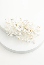 Load image into Gallery viewer, Pearl Blossom Dainty Flower and Crystal Comb