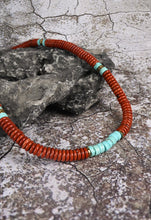 Load image into Gallery viewer, Nomadic Turquoise &amp; Red Jasper Rope Beaded Necklace