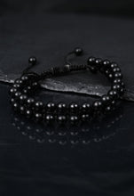 Load image into Gallery viewer, Helix Matte Black Agate Rope Beaded Bracelet