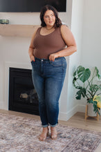 Load image into Gallery viewer, Amber Cuffed Slim Fit Dark Wash Jeans