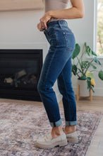 Load image into Gallery viewer, Amber Cuffed Slim Fit Dark Wash Jeans