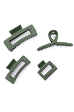 Load image into Gallery viewer, Claw Clip Set of 4 in Forest Green