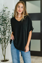 Load image into Gallery viewer, Coastal Ease V-Neck Top in Black