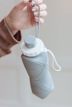 Load image into Gallery viewer, Collapsing Silicone Water Bottle in Diamond Gray