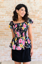 Load image into Gallery viewer, Constantly Cute Floral Top in Black Multi