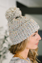 Load image into Gallery viewer, Cover Your Ears Pom Pom Beanie in Grey