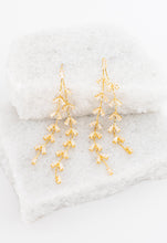 Load image into Gallery viewer, Graceful Willow Zircon and Gold Dangle Earrings
