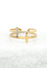 Load image into Gallery viewer, Golden Cross Serenity Ring