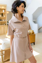 Load image into Gallery viewer, Darla Button Up Collared Dress in Taupe