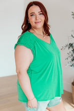 Load image into Gallery viewer, Ruched Cap Sleeve Top in Emerald