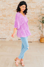 Load image into Gallery viewer, Dreamer Peplum Top in Lavender Leopard