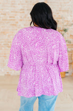 Load image into Gallery viewer, Dreamer Peplum Top in Lavender Leopard