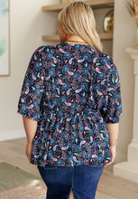 Load image into Gallery viewer, Dreamer Top in Black and Periwinkle Paisley