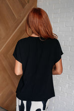 Load image into Gallery viewer, Frequently Asked Questions V-Neck Top in Black