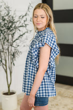Load image into Gallery viewer, Garden at Goldenhour Flutter Sleeve Blouse in  Blue