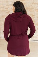 Load image into Gallery viewer, Getting Out Long Sleeve Hoodie Romper in Maroon