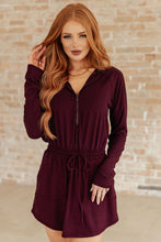 Load image into Gallery viewer, Getting Out Long Sleeve Hoodie Romper in Maroon