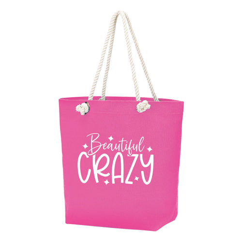 Printed Beautiful Crazy Hot Pink Castaway Tote