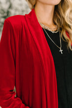 Load image into Gallery viewer, Happy Hours Long Velvet Cardigan