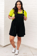 Load image into Gallery viewer, I Want You Back Linen Blend Shortalls in Black