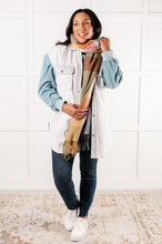 Load image into Gallery viewer, Keep Me Cozy Checkered Fringe Scarf in Pine and Petals
