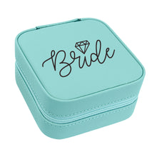 Load image into Gallery viewer, Bride Teal Travel Jewelry Case