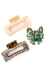 Load image into Gallery viewer, Large Marble Claw Clip Set of 3