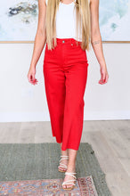 Load image into Gallery viewer, Lisa High Rise Control Top Wide Leg Crop Jeans in Red