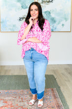 Load image into Gallery viewer, Lizzy Bell Sleeve Top in Hot Pink Damask