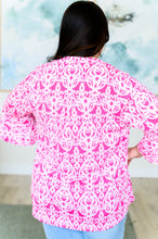 Load image into Gallery viewer, Lizzy Bell Sleeve Top in Hot Pink Damask