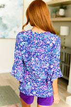 Load image into Gallery viewer, Lizzy Bell Sleeve Top in Navy and Pink Floral