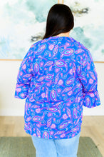 Load image into Gallery viewer, Lizzy Bell Sleeve Top in Royal Paisley